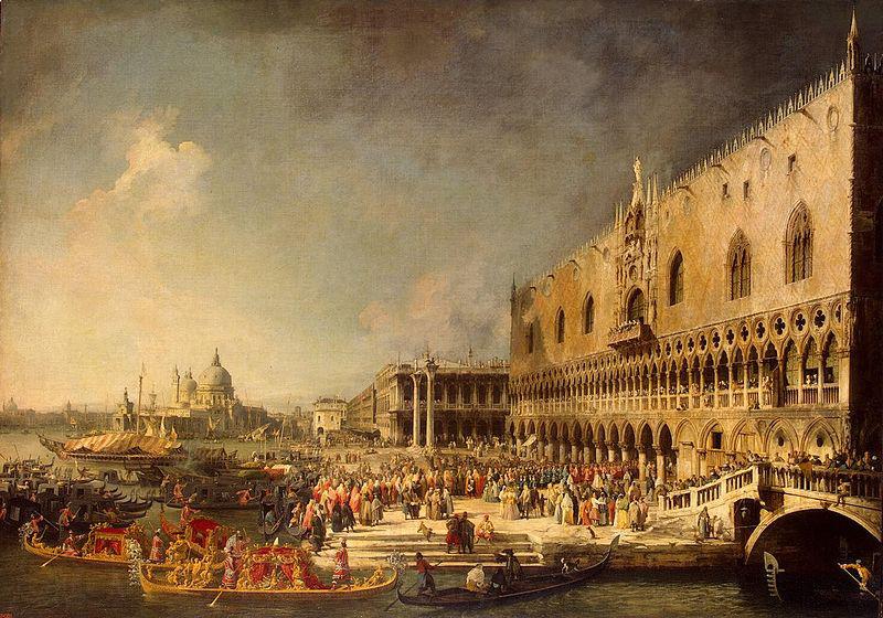 Giovanni Antonio Canal Empfang eines franzosischen Gesandten in Venedig France oil painting art